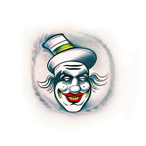 fancy clown tattoo design idea