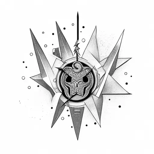 three clocks with lightning tattoo design idea