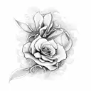 tortuga y flores tattoo design idea