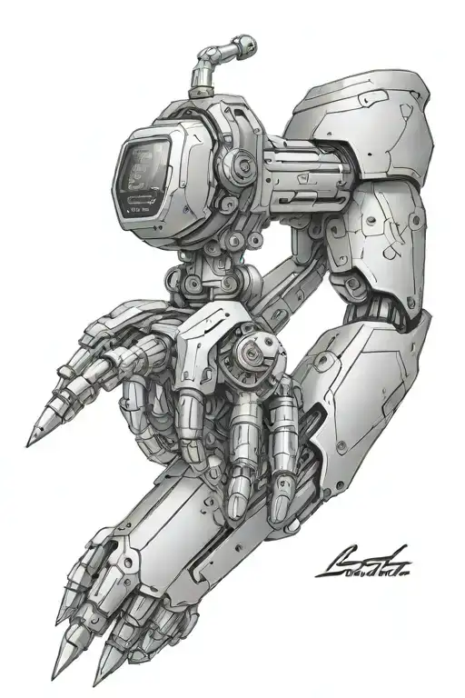 cybernetic arm  tattoo design idea