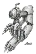 cybernetic arm  tattoo design idea