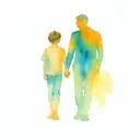 Father and son in clothes tattoo design idea