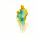 Father and son in clothes tattoo design idea