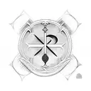 Chi rho with olive branches tattoo design idea