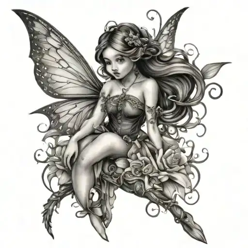 fairy tattoo design idea