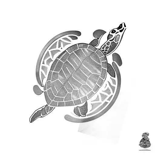 Turtle Hawaii style tattoo design idea