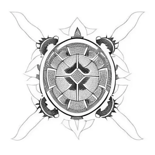 Turtle Hindu symbols tattoo design idea