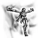crucifix skeleton tattoo design idea