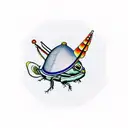 cockroach with sailor hat tattoo design idea