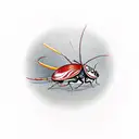 cockroach with sailor hat tattoo design idea