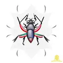 cockroach with sailor hat tattoo design idea