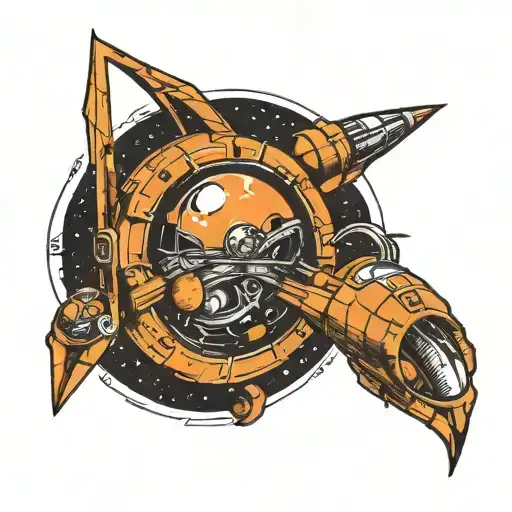 space and kolkata city stencil tattoo design idea