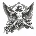 Jesus Christ crucification , savior of the world , fighting against evil , phoneix bird , mother Mary  tattoo design idea