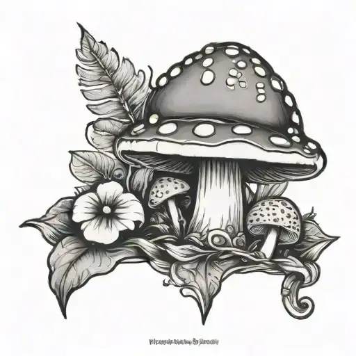 A mushroom gifted by God tattoo design idea