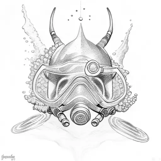 scuba diving tattoo design idea