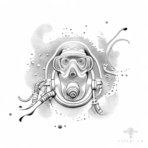 scuba diving tattoo design idea