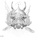 scuba diving tattoo design idea