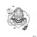 scuba diving tattoo design idea