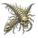 centipede made of skulls tattoo design idea