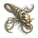 centipede made of skulls tattoo design idea
