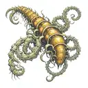 centipede made of skulls tattoo design idea