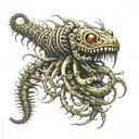 centipede made of skulls tattoo design idea