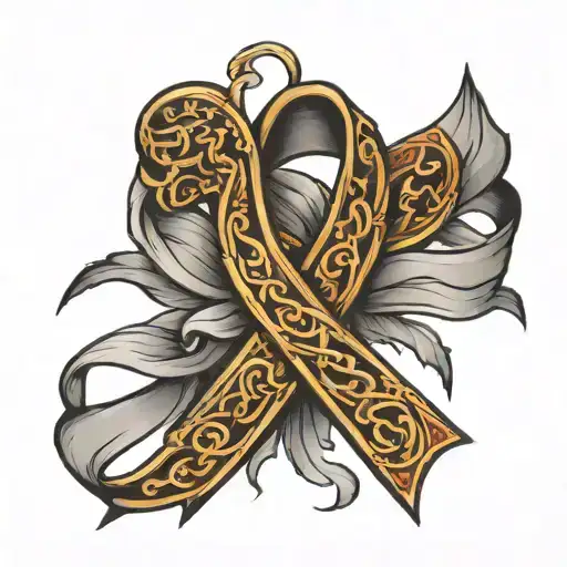 colon cancer ribbon and army tattoo design idea