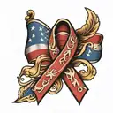 colon cancer ribbon and army tattoo design idea