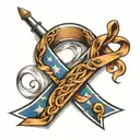 colon cancer ribbon and army tattoo design idea