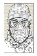 Gangsta with ski mask tattoo design idea