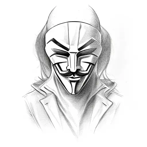 anonymous mask tattoo design idea