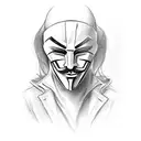 anonymous mask tattoo design idea