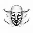 anonymous mask tattoo design idea