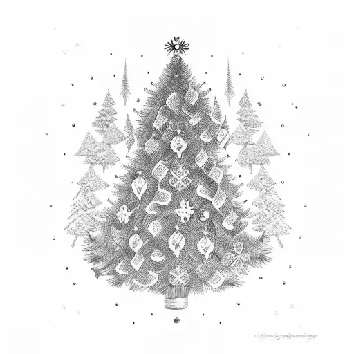 christmas tree tattoo tattoo design idea