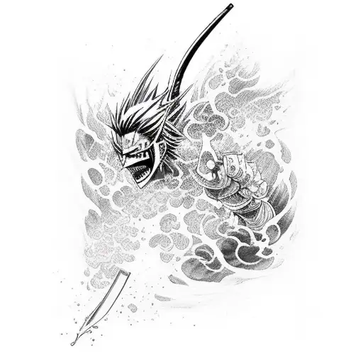 kurosaki ichigo's sword from bleach  tattoo design idea