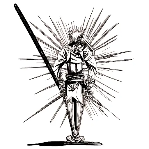 kurosaki ichigo's sword from bleach  tattoo design idea