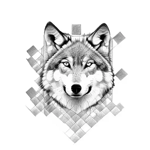 time, chess, wolf, rubiks cube tattoo design idea