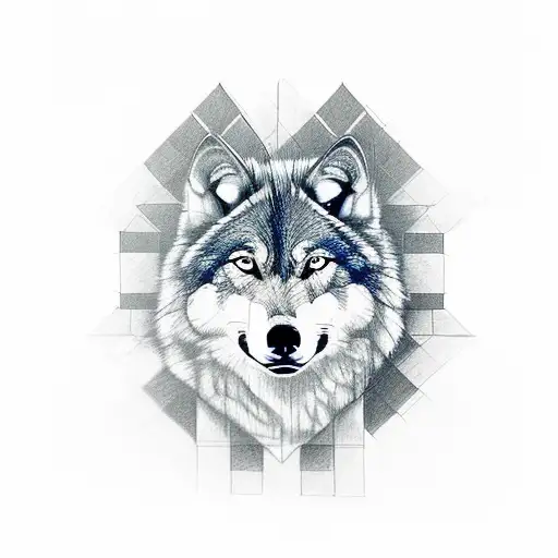 time, chess, wolf, rubiks cube tattoo design idea