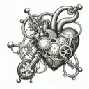 caffeine molecule, stethscope, heart tattoo design idea
