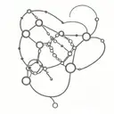caffeine molecule, stethscope, heart tattoo design idea