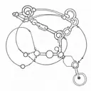 caffeine molecule, stethscope, heart tattoo design idea