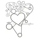 caffeine molecule, stethscope, heart tattoo design idea