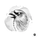 Crow and moon tattoo design idea