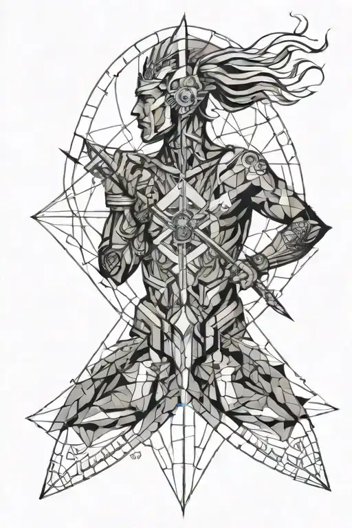 Warrior Spirit, Passage of time, Alchemy, transformation tattoo design idea