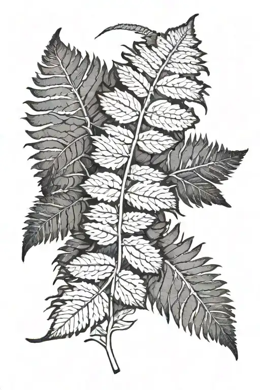 wrapped around fern leaf tattoo design idea