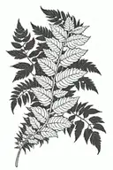wrapped around fern leaf tattoo design idea
