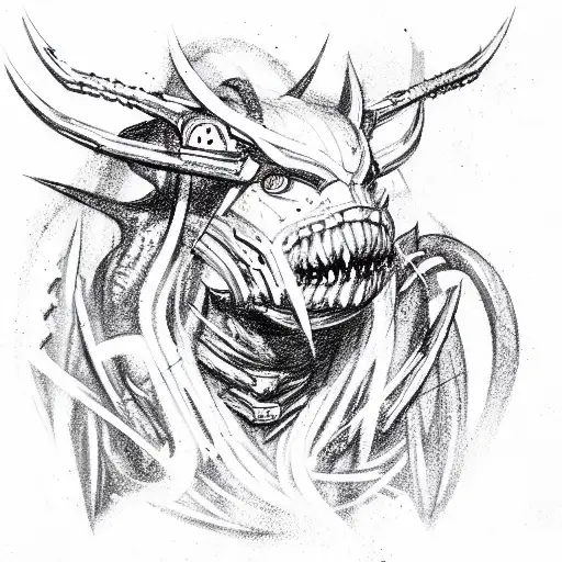 a creature of meat and metal that doesn't know who it is tattoo design idea