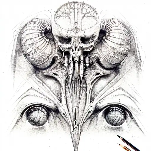 looks like the work of Hans Rudolf Giger tattoo design idea
