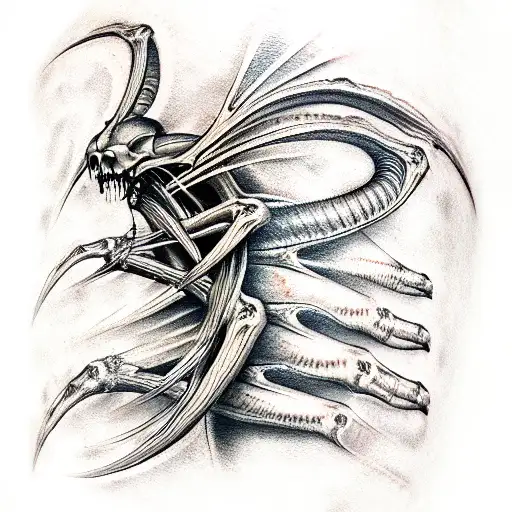 looks like the work of Hans Rudolf Giger tattoo design idea