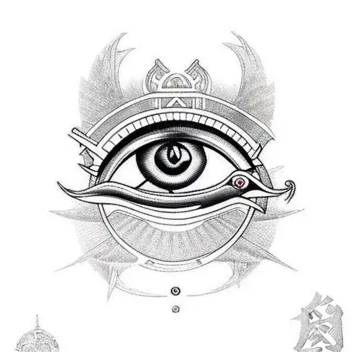 the eye of horus, the eye of ra and the ankh tattoo design idea